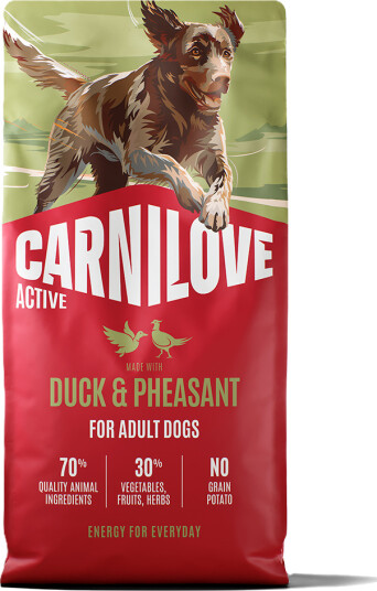Carnilove Tørrfôr til Aktiv Hund med And og Fasan for Alle Raser 12 kg Carnilove Tørrfôr til Aktiv Hund med And og Fasan for Alle Raser 12 kg