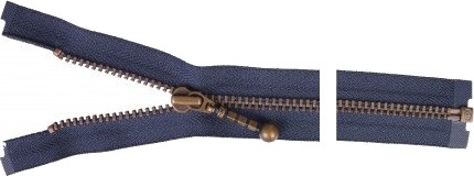 YKK Delbar Glidelås Antikk Messing 65cm 4mm Marine