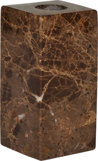 OYOY Living Design Savi Square Marble Candleholder - High - Brown - H10CM