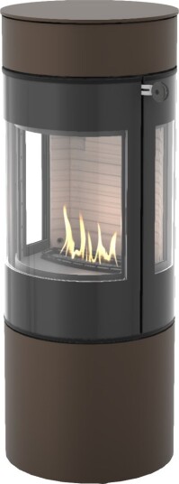 Viva L 120 mocca frittstående biopeis med sideglass og glassdør Viva L 120 mocca frittstående biopeis med sideglass og glassdør