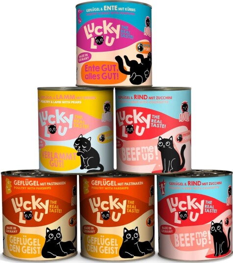 Lucky Lou Våtfôr Adult Tasty Mix 4 Sorter 6 X 800 G Lucky Lou Våtfôr Adult Tasty Mix 4 Sorter 6 X 800 G