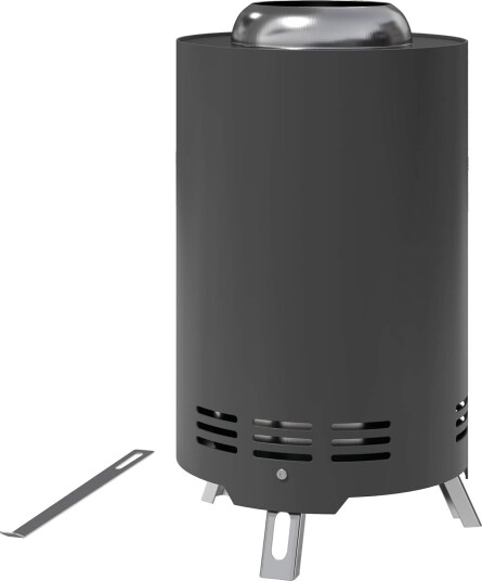 Bålskål Ø16x25cm laget av rustfritt stål bålpanne med poker røykfrie bålboller bålkurv for hage balkongterrasse utendørs BBQ c Bålskål Ø16x25cm laget av rustfritt stål bålpanne med poker røykfrie bålboller bålkurv for hage balkongterrasse utendørs BBQ c