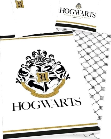 Herding Harry Potter Hogwarts Sengetøy Med Gulltrykk 100 % Bomull