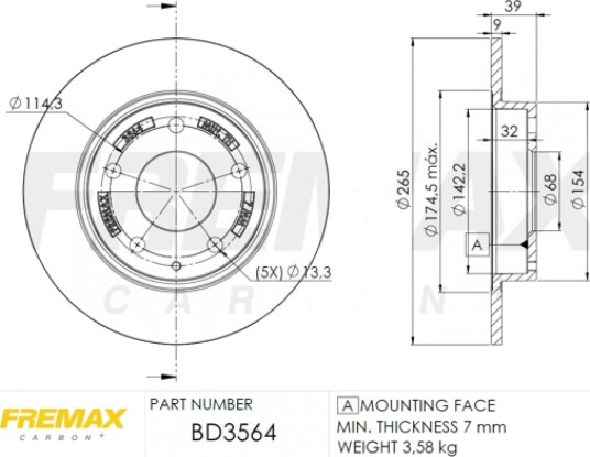 Bremseskive FREMAX BD-3564