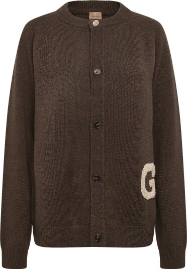 Mos Mosh Gallery Mmgrice Bomber Cardigan Knit BLACK COFFEE XL