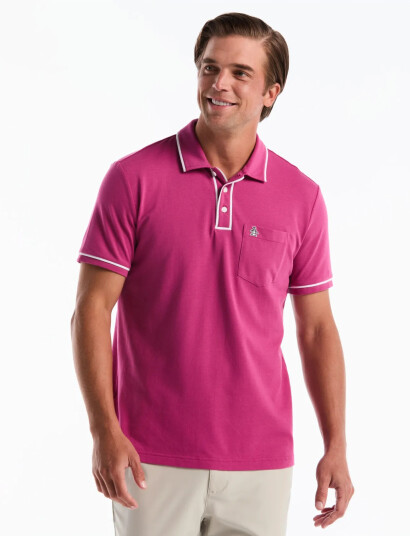 Original Penguin Earl Tncl Piq Sticke Pink XXL