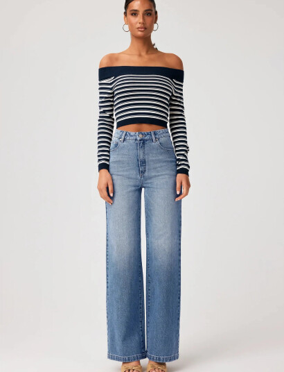 ABRAND 94 High Wide Tall Paloma Paloma   Blue   30