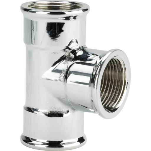 5 stk Messing T rør krom 3/4"