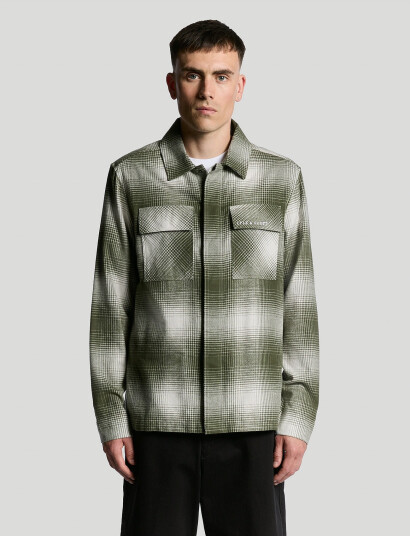 Lyle & Scott Ombre Check Overshirt - Green - XL Lyle & Scott Ombre Check Overshirt - Green - XL