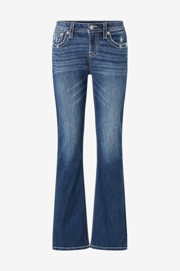 Miss Me Jeans Angel Kisses Bootcut Jeans Blå