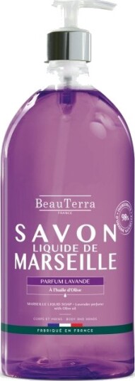 BeauTerra Marseille flytende såpe – Lavendel – 1 l BeauTerra Marseille flytende såpe – Lavendel – 1 l