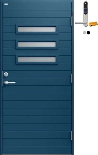 Ytterdør Diplomat Ingela Klart Glass med Yale Doorman Classic Home