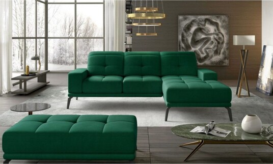 Hjørnesofa Eltap Torrense 265x175x98 cm Monolith 37 Grønn Høyre
