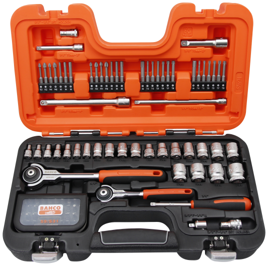 Bahco Socket Set 1/4"+3/8" For 4-21Mm Fatninger, Svingbare Fatninger + Lange Og Korte Bits. 91 Stk. Bahco Socket Set 1/4"+3/8" For 4-21Mm Fatninger, Svingbare Fatninger + Lange Og Korte Bits. 91 Stk.