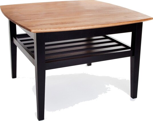 Chicago Sofabord 80 cm med Oppbevaringshylle - Eik/Svart