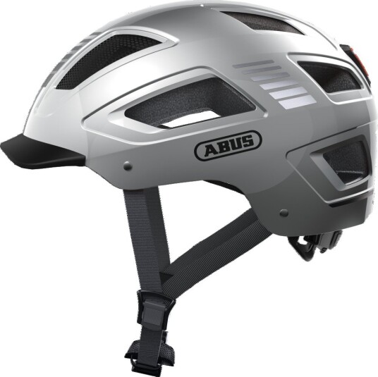 ABUS Hyban 2.0 sykkelhjelm LED Signal Silver