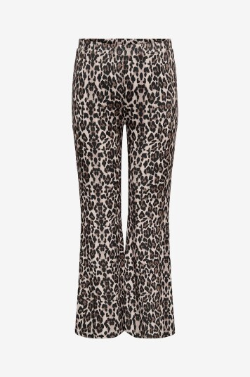 Only Carmakoma Leggings carAnna Rib Flared Aop Jrs Svart