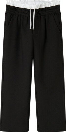 Name It Bukser - NkfOjetta - Black/Bright White - Name It - 8 år (128) - Bukser - bomull Hvit Svart