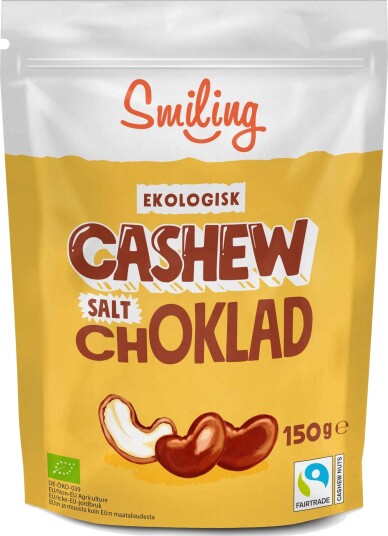Smiling Cashew Salt Ljuschoklad 150 g Smiling Cashew Salt Ljuschoklad 150 g