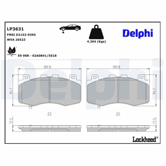 Bremseklosser DELPHI LP3631
