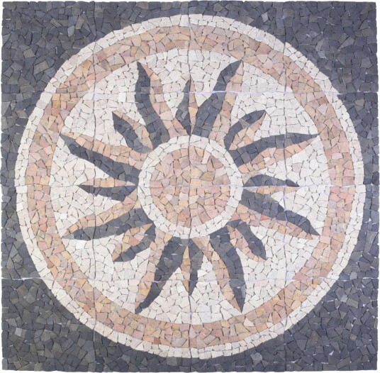 vidaXL Mosaikkfliser solmønster Flerfarget 120 x 120 cm Marmor