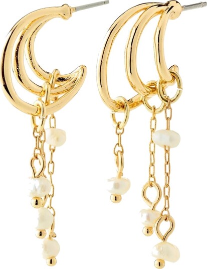 Pilgrim Lunith Earrings Gold Plated Gold ONE SIZE Pilgrim Lunith Earrings Gold Plated Gold ONE SIZE