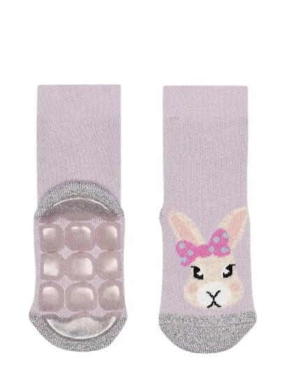 Melton Rabbit Socks Anti Slip Purple 20/22