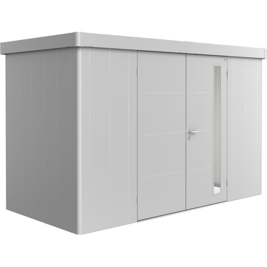 BIOHORT REDSKAPSBOD NEO 1D DOBBELDØR SØLV METALLIC BIOHORT REDSKAPSBOD NEO 1D DOBBELDØR SØLV METALLIC