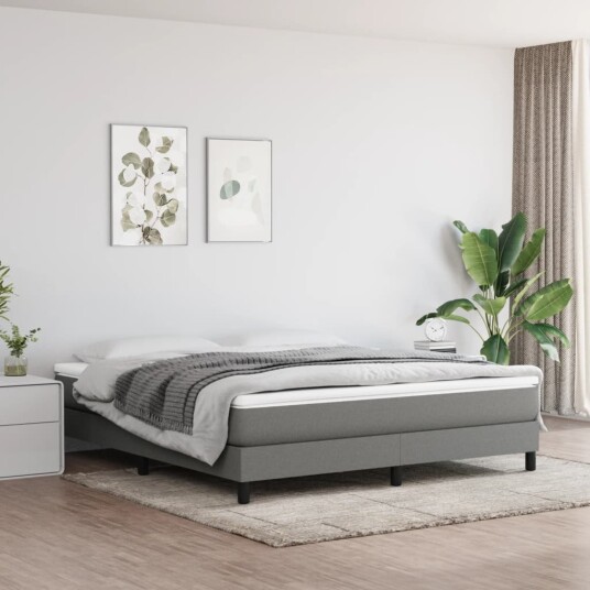vidaXL Pocket Spring Seng Madrass Medium Mørkegrå 180x200x20 cm Stoff