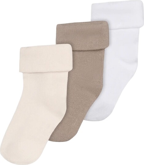 Noppies Unisex Socks 3 Pack N469 OATMEAL 0 3M Noppies Unisex Socks 3 Pack N469 OATMEAL 0 3M