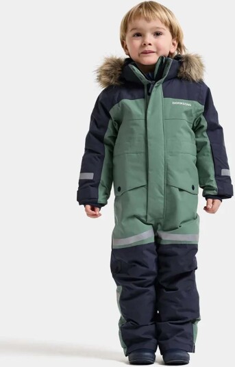 Didriksons Bjärven Kids' Coverall Dark Moss Didriksons Bjärven Kids' Coverall Dark Moss