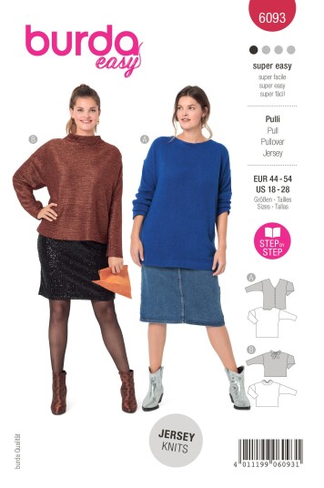 Burda 6093 - Genser EUR: 44-54, US: 18-28