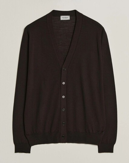John Smedley Bradrick Extra Fine Merino Cardigan Faulkner Brown