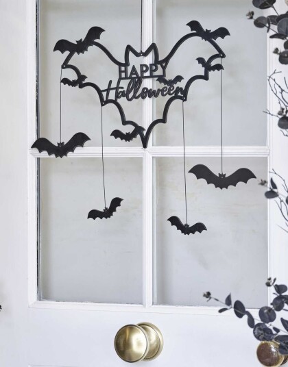 Happy Halloween Flaggermus Skilt Fright Night