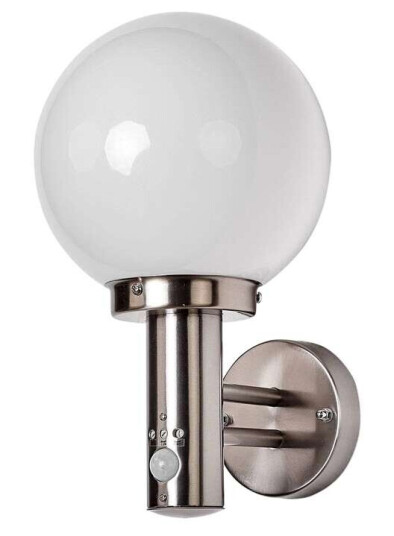 Lindby LED-vegglampe Nada av rustfritt stål med sensor