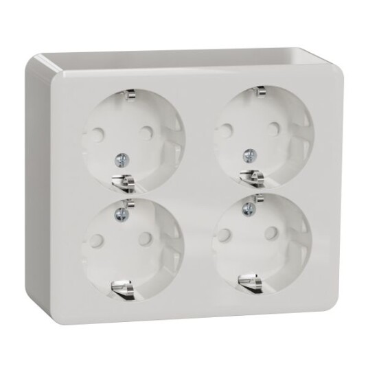 Schneider Electric Exxact Stikkontakt 4-veis, utenpåliggende Skruetilkobling Schneider Electric Exxact Stikkontakt 4-veis, utenpåliggende Skruetilkobling
