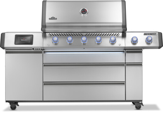 Prestige Pro 665 Connected gassgrill i rustfritt stål med infrarød sidebrenner og bakbrenner Prestige Pro 665 Connected gassgrill i rustfritt stål med infrarød sidebrenner og bakbrenner