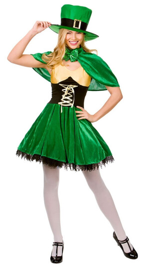 Wicked Costumes Ltd Kvinnelig Leprechaun Budsjett Karnevalskostyme Large