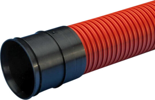 Wavin Dobbelvegget kabelrør SN8 110mm Rød 6m lengde - 2857422