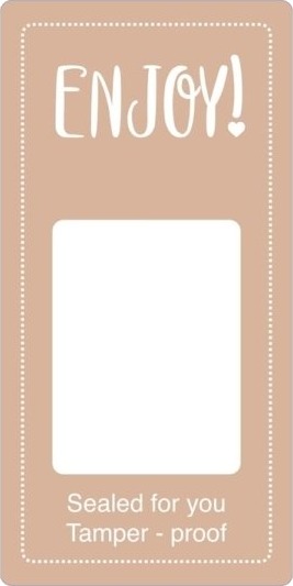 Forseglingsetikett Meto Enjoy! 50X100mm Brun Rull Med 500 Etiketter