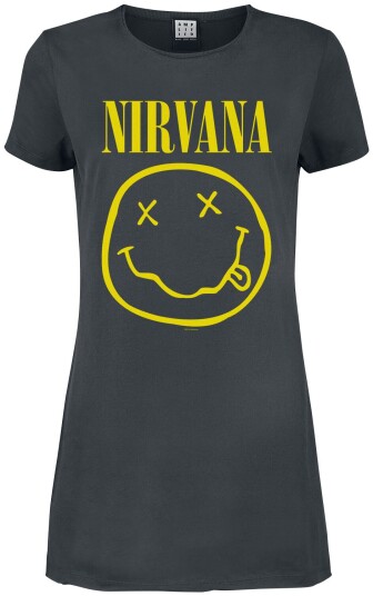 Nirvana Kort kjole - Amplified Collection - Logo - S til XL - Damer - koksgrå