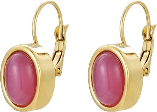 Bud To Rose Retro Earring Pink/Gold   Gold   ONE SIZE
