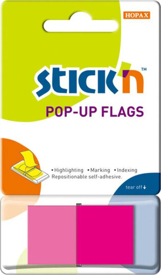 Stick"n Pop Up Fliker 45x25 50 Blad Rød Stick"n Pop Up Fliker 45x25 50 Blad Rød