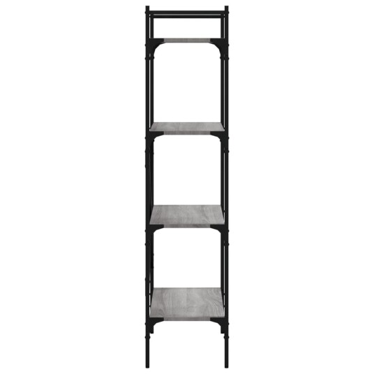 vidaXL Bokhylle 4 etasjer grå sonoma 56x31,5x138,5 cm konstruert tre