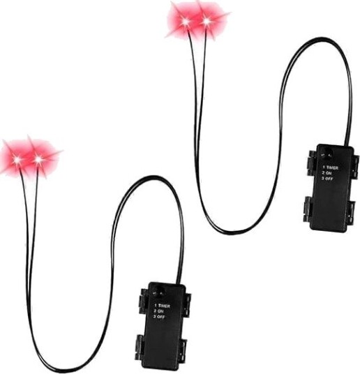 Halloween Lysende LED-Skjelettøyne med Timer 2 stk