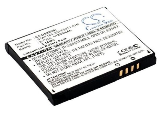 HTC Star trek batteri (850 mAh 3.7 V, Sort)