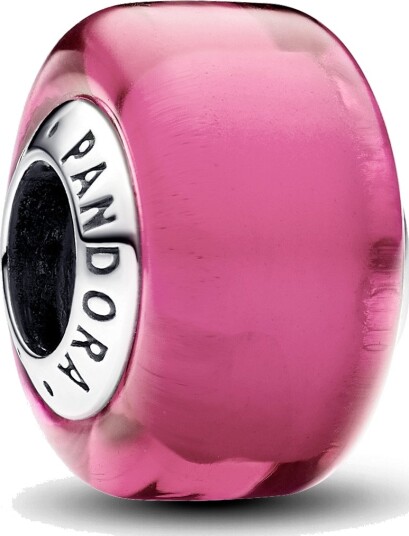 Pandora Charms i 925 sølv med rosa muranoglass
