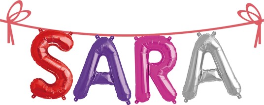 Hisab Joker Ballonggirlander Folie Navn Sara 66547