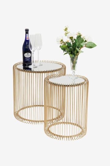 KARE Design 2 sidebord Wire Ø44 Messing