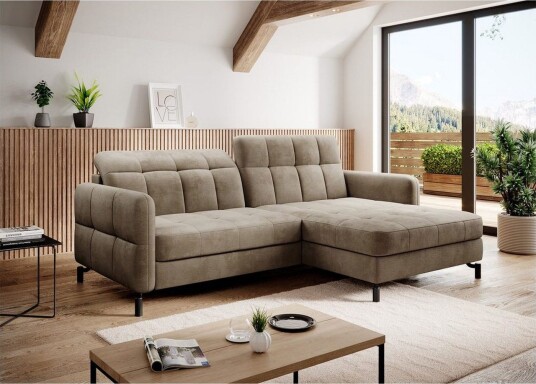 Seksjon Eltap Lorelle 225x160x105 cm   Monolith 09 Mørk Beige Høyre